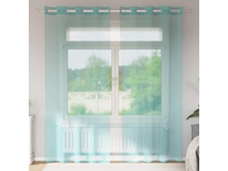 Vidaxl Cortinas De Voile Com Ilhós 2 Pcs Turquesa