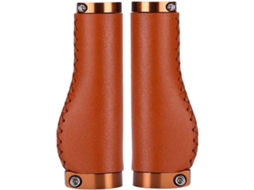 Grip De Couro Ergonômico Anti-derrubada Para Guidão De Bicicleta Mtb 22.2mm Marrom