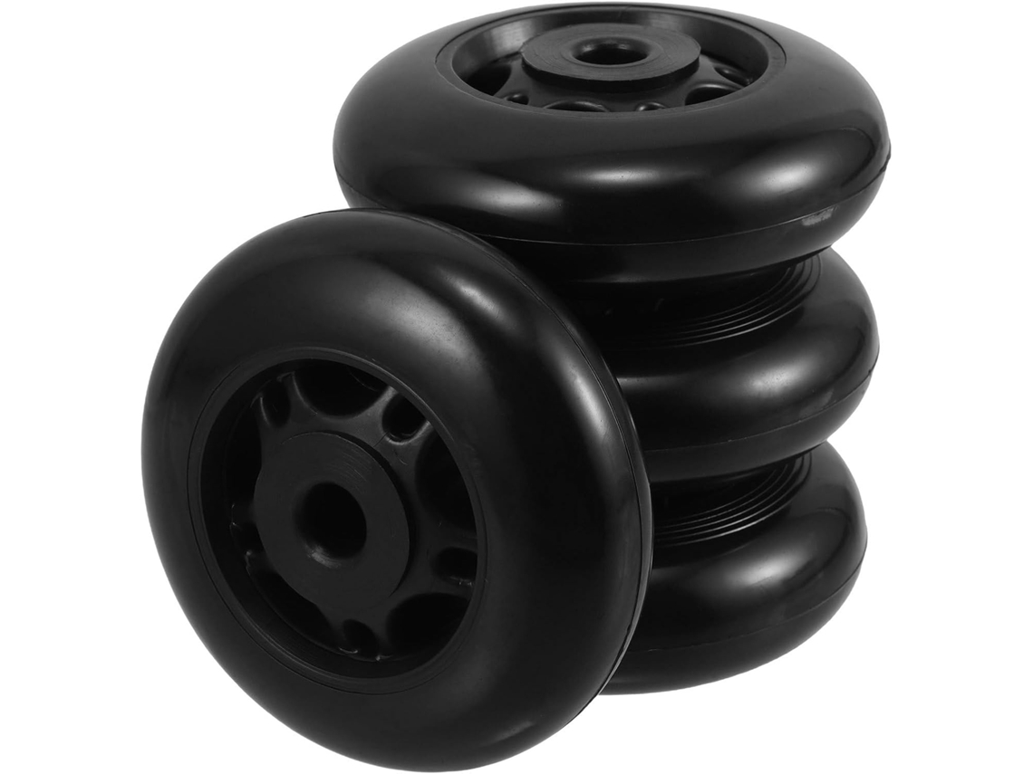 Conjunto de 4 Rodas de Reposição em Pp Preto para Equipamentos de Ginástica | S/MARCA