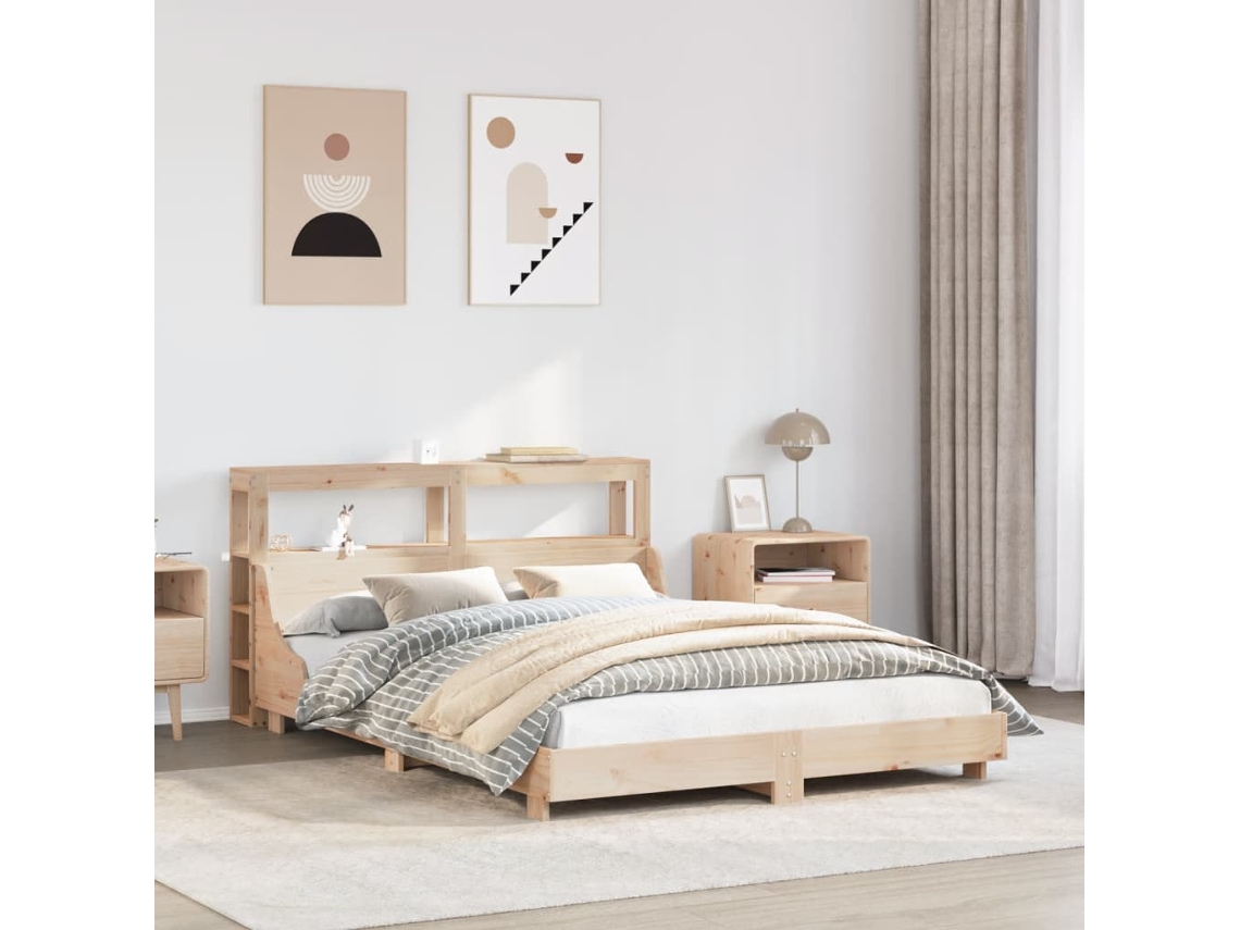 Vidaxl Cama Sem Colchão 120x190 Cm Madeira De Pinho Maciça
