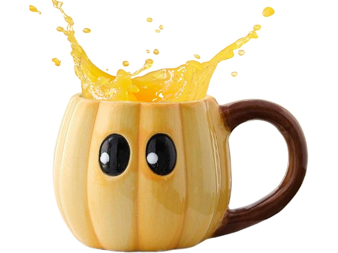 Caneca De Café De Halloween Caneca De Cerâmica Com Design De Abóbora E Olhos Grandes Decoração P Gokoco