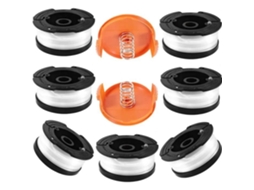 Aparador de linha de carretel para aparadores de cordas Black and Decker, carretéis A6481 A6485 compatível com Black and Decker Af-100, 7 peças B1