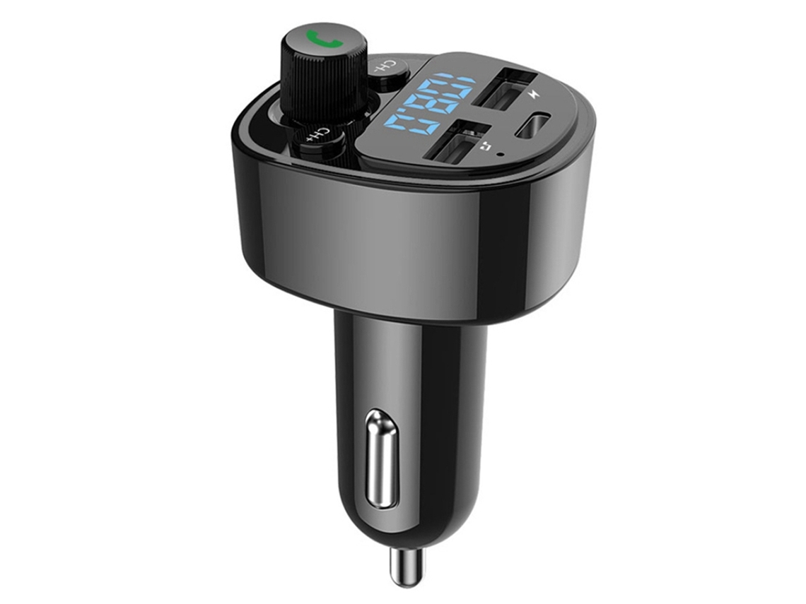Transmissor Fm YIZHOOD G67 Leitor de Mp3 Bluetooth 5.0 Pd Type-C Dual Usb Preto