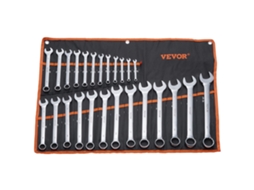 Conjunto de chave combinada VEVOR 25 PCS com saco de rolo métrico 6-32mm