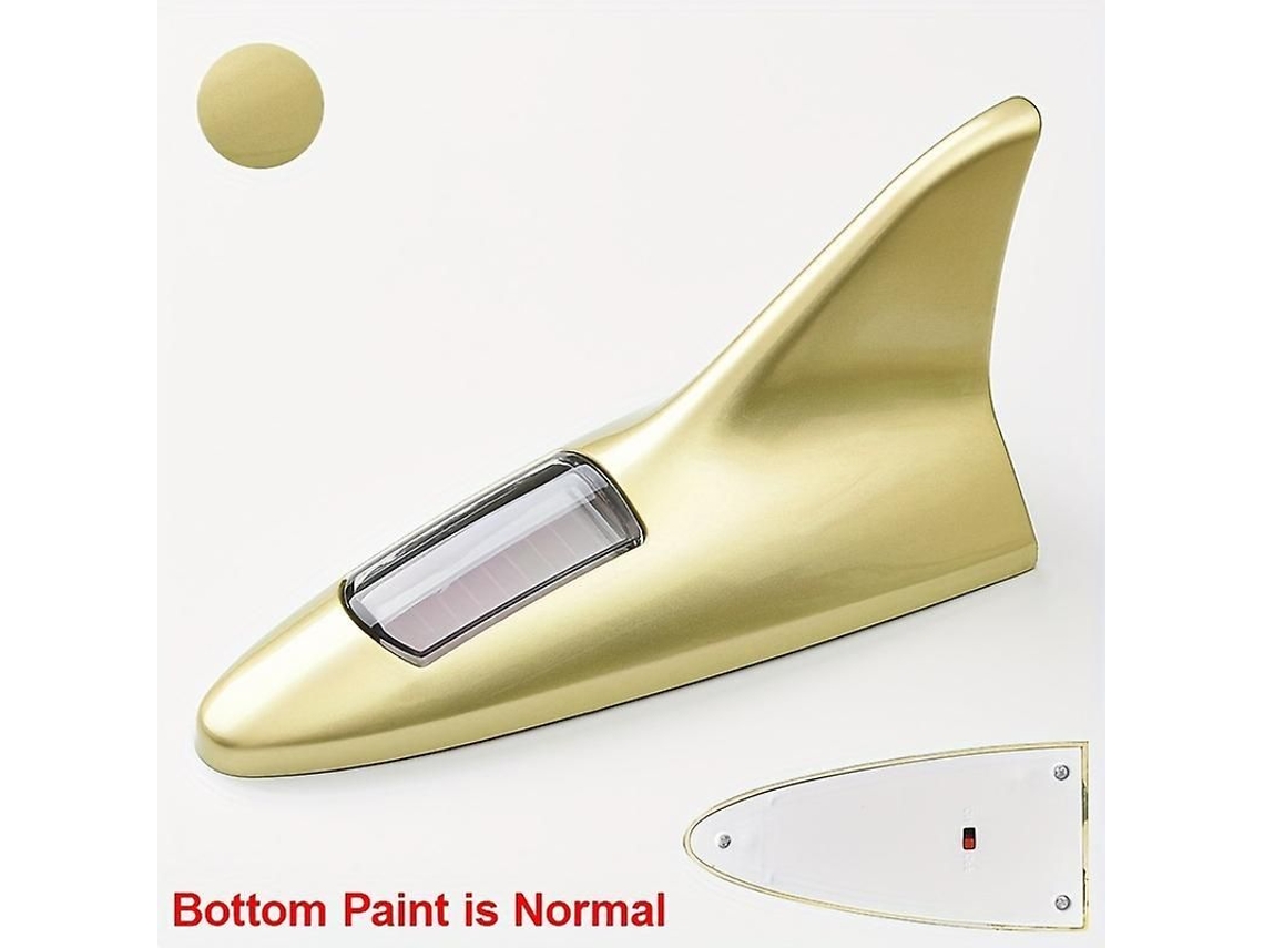 Antena Solar Shark Fin Com Luz De Aviso Led Para Segurança Na Direção - Marca Jdm Racing Dourado