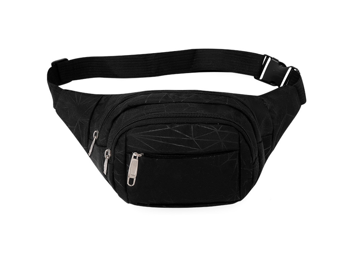 Bolsa De Peito Masculina Casual Listrada Bolsa De Cintura Para Celular Moda Mochila Esportiva De Um Ombro Transversal Preta*