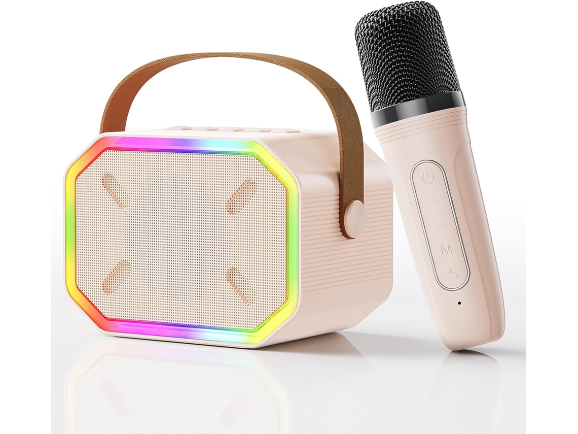 Máquina De Karaoke Portátil Bluetooth Com Microfone