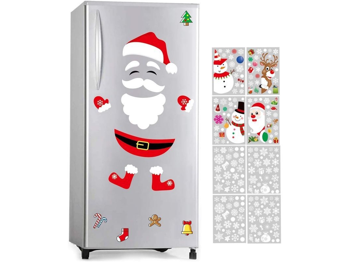 Íman De Geladeira De Papai Noel, Decoração De Natal - Resistente A Riscos 18 Peças E 8 Adesivos