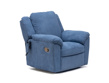 Cadeira de Relaxamento Reclinável Vibratória de Microfibra Azul MUEBLES STOCK