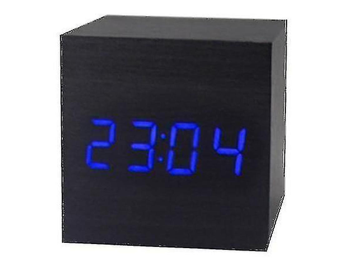 Despertador LED Gingko Cube com Som, Brilvibera em Várias Cores (Hora, Data e Temperatura)