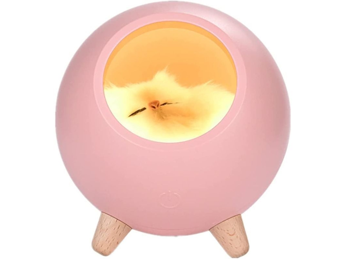 Luz de Ambiente Gato Usb Led Pequena Mesa Regulável Rosa S/MARCA