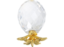 Estatueta Abacaxi Cristal Dourado Decoração Criativa Portátil Escritório Ornamento Elegante Estar Jantar Casa GOKOCO