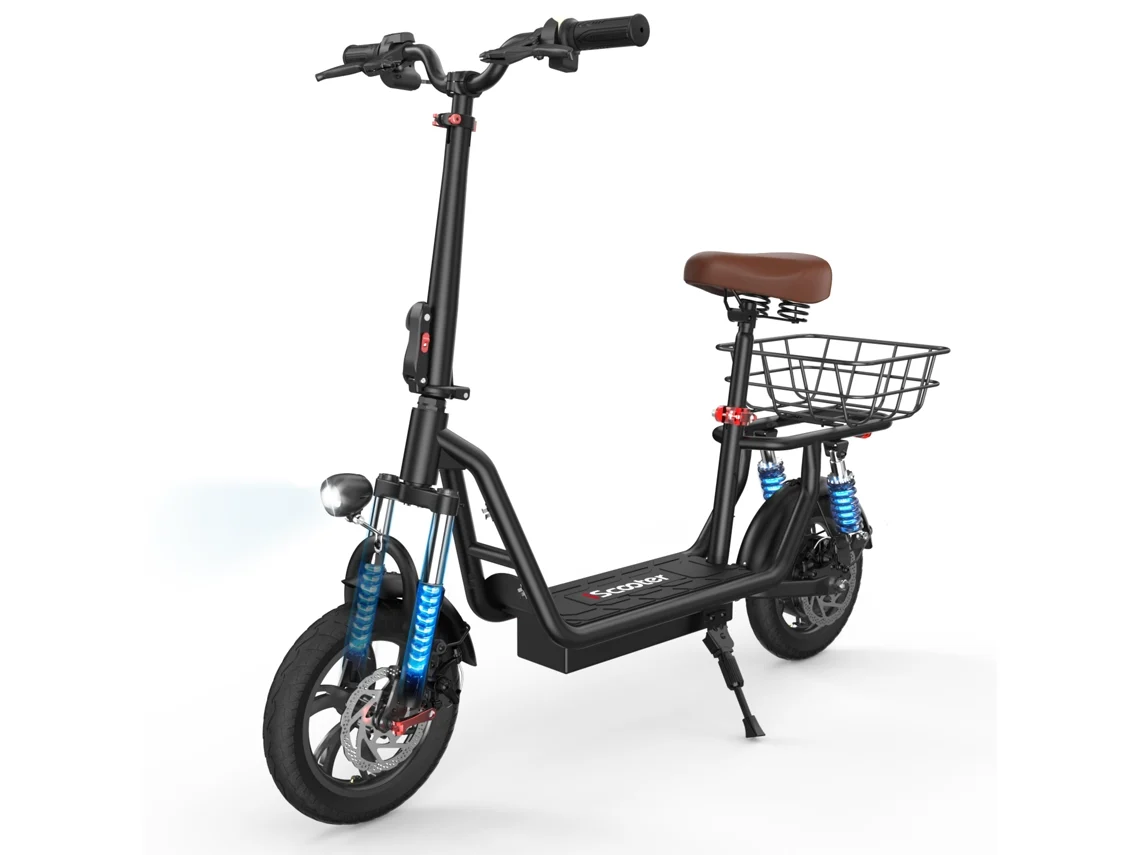 Trotinete Elétrica Iscooter I12 Para Adultos: Motor De 500w, Autonomia De 35km, Trotinete Dobrável Para Uso Diário Com Banco E Pneus Pneumáticos De 12