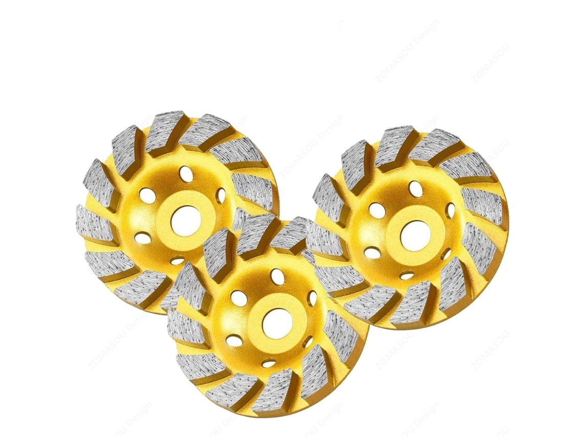 Conjunto De 10 Discos Desbaste Diamantados 4 Polegadas Para Esmerilhadeira Angular Copo Turbo Polimento Concreto, Pedra