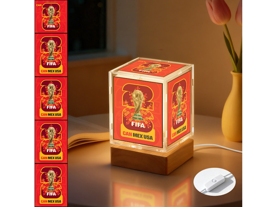 Luminária de Mesa Led Copa do Mundo 2026 com Tema Futebol, Alimentada por Usb, para Decoração de Quarto Torcedores. Compatível com Tomadas BRILVIBERA