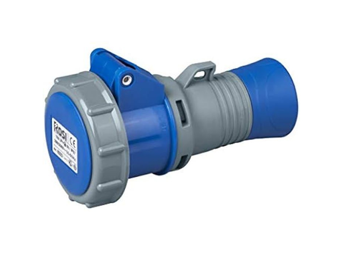 Tomada Móvel Industrial ROSI 8223 16A Ip67 Cinza/Azul