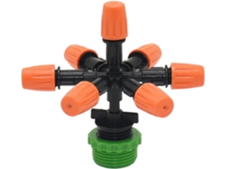 Aspersor de Jardim para Irrigação Gramados com Cabeça Macho 1/2" e 3/4", Laranja, Jato Ajustável em 5 S/MARCA