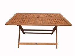 Mesa plegable en madera exótica ''Hong Kong'' - Maple -  135 x 80 cm - Marrón claro