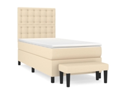 Box Spring Bed, Box Spring Beds Vidaxl Creme Tecido (90 X 190 Cm)