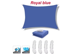 Toldo Vela De Sombra Impermeável E Proteção Uv Com Cordas Para Jardim E Pátio,azul Escuro/2x2m Gertiz