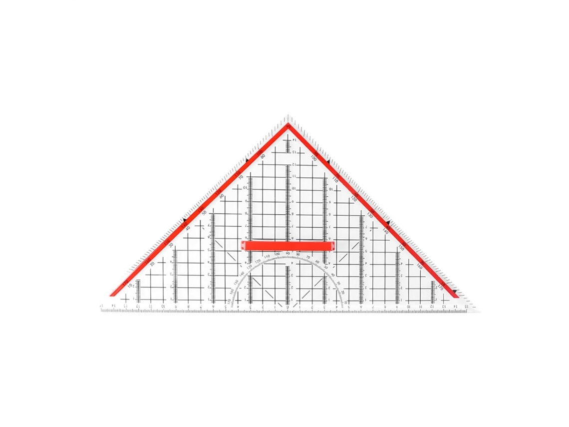Lurelia Régua Triangular 5cm Com Transparente E Portátil Para Geometria E Matemática