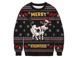 Roupas de Natal com Decote Redondo Manga Comprida Pulôver Moletom Roupa de Casal M