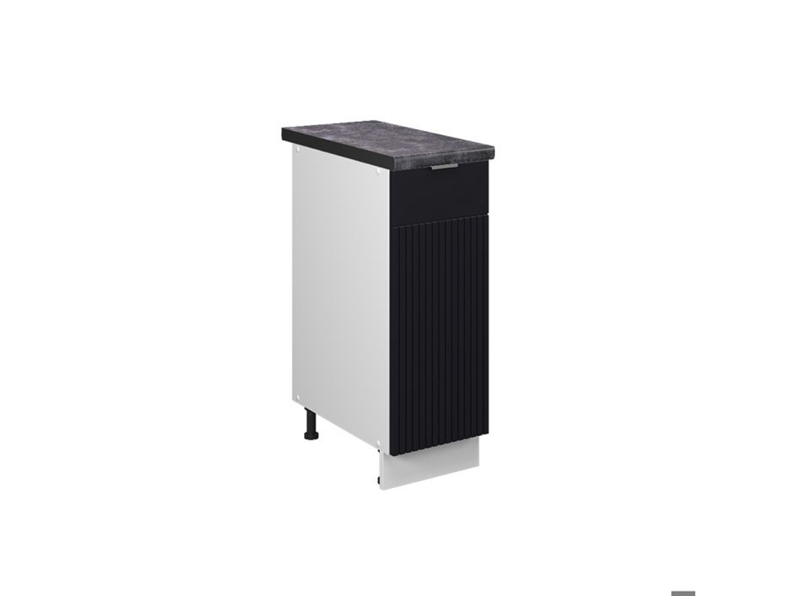 Móveis de cozinha Fame-Line, 30cm, PT Antracite, Listrado preto, Branco, VICCO