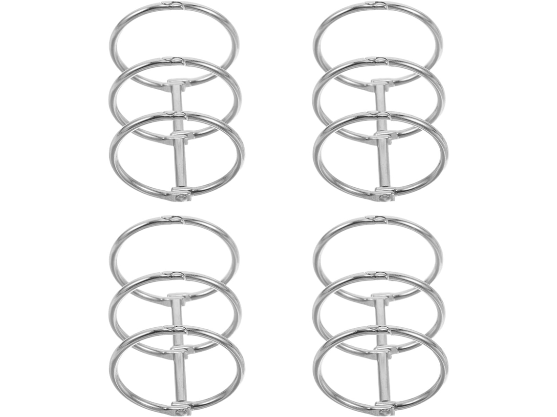 Conjunto de 4 anéis de metal para correntes, diâmetro interno de 30 mm, dimensões de 2,5 x 30 x 40 mm, removíveis.