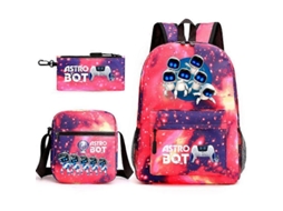 Mochila Escolar Astro Bot Youth Com Robô Espacial Db Aquaforge (3 Unidades)