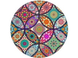 Yuru mouse Pad Mandala Redondo, Tapete de Rato com Design Fofo, Base de Borracha Anti deslizante e Borda Costurada, Pequeno