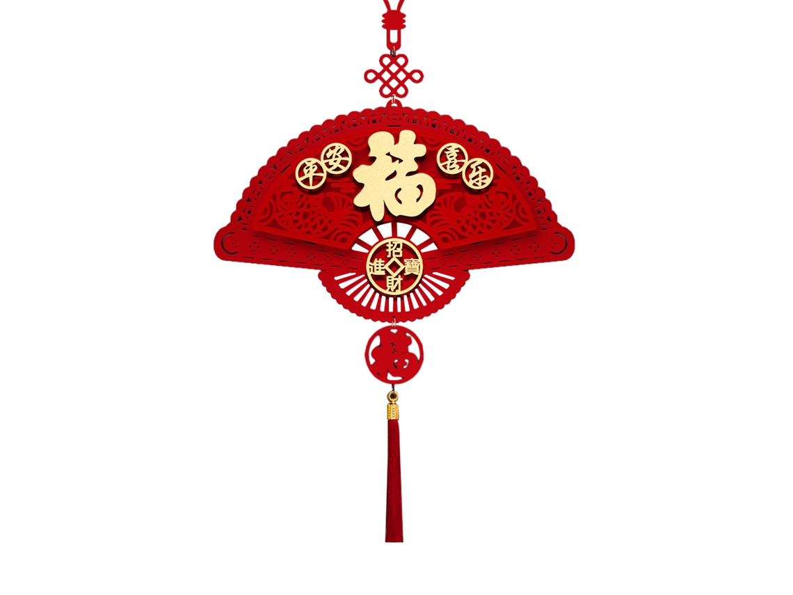 Pingente de Fortuna Gold Card Fan para Decoração de Casa LAXISCREED