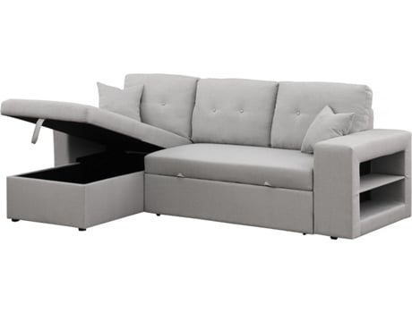 Sofá cama esquinero/reversible ''Axel'' - 3 plazas - Gris claro (233 x 146 x 86 cm)