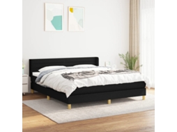 Vidaxl Cama Com Molas/colchão 160x200 Cm Tecido Preto