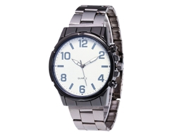 Relógio masculino Zhoulianfa de quartzo com pulseira de aço, mostrador grande e estilo casual.