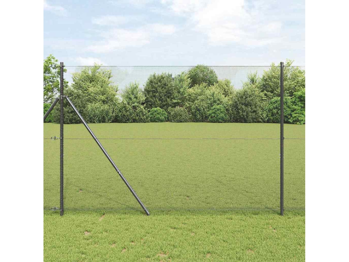Vidaxl Cerca De Arame Soldado 5000 X 150 Cm Cinzeto