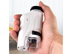 Microscópio de Bolso Mini Microscópio Mão com Led, Portátil, Compacto, Branco, para Uso Externo, Infantil BRILVIBERA