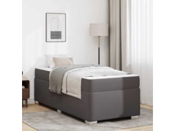 Vidaxl Estrutura da Cama com Colchão Cinzeto 90 X 190 Cm Tecido