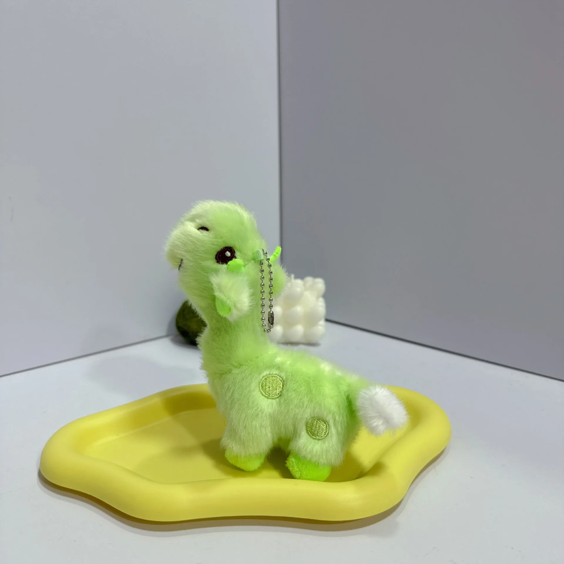 Chaveiro de Pelúcia de Girafa Estiloso e Fofo, Decoração para Chave de Carro MDUG (verde)