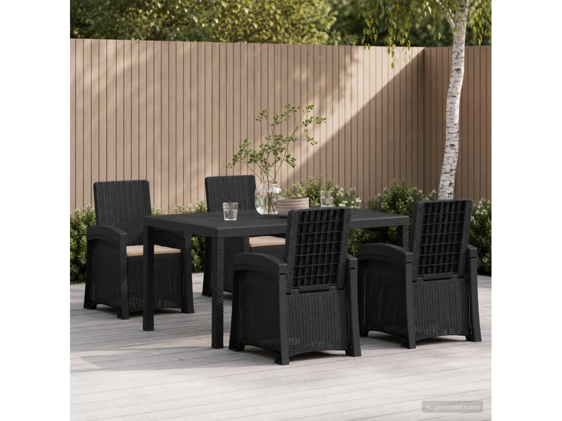 Vidaxl Conjunto De Jantar Para Jardim 5 Unid. Pp