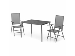 Maison Exclusive - 3 Pcs Conjunto De Jantar Para Jardim Aço Antracite