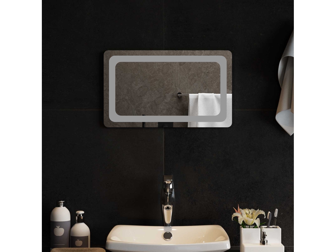 Vidaxl Espelho De Banheiro Led Transparente 50 X 30 Cm Vidro Temperado