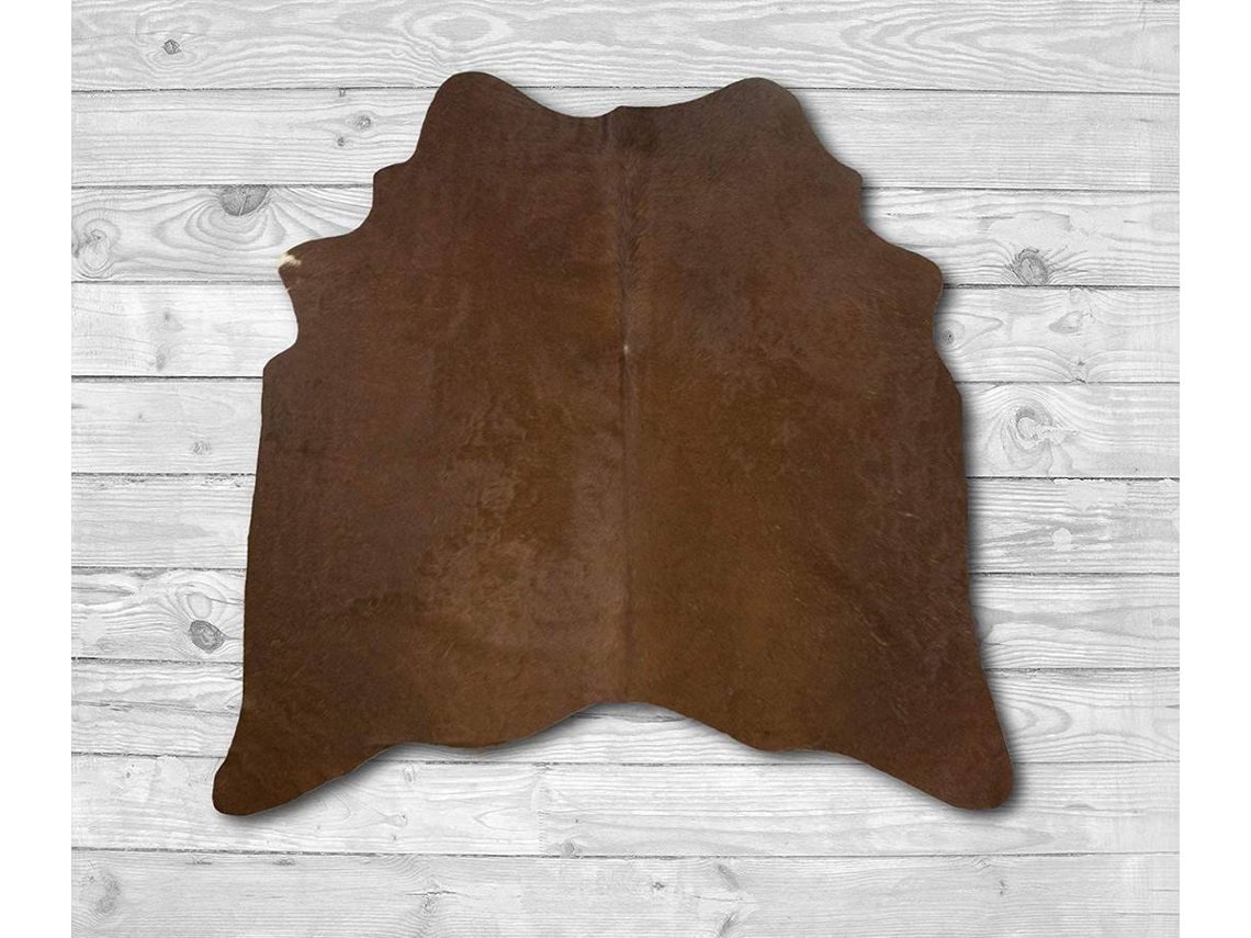 Tapete ZERIMAR Pele de Vaca (Castanho - 140x135 cm - Pele)
