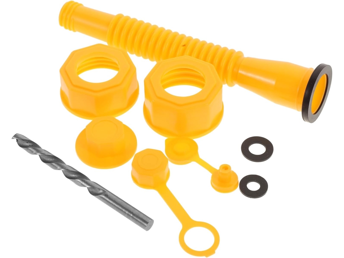 Conjunto De Tampas E Garrafas Água Para Galões Gasolina Com Broca 8mm, Proteção Antiderrapante De Plástico E Metal Para
