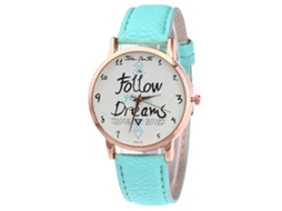Relógio Analogico de Quartzo Unissex com Pulseira de Couro Pu Casual Moderno (mintcream)