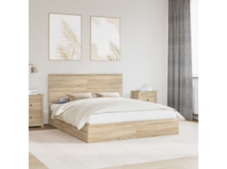 Vidaxl Cama Com Armazenamento Com Gaveta Carvalho Sonoma 160 X 200 Cm