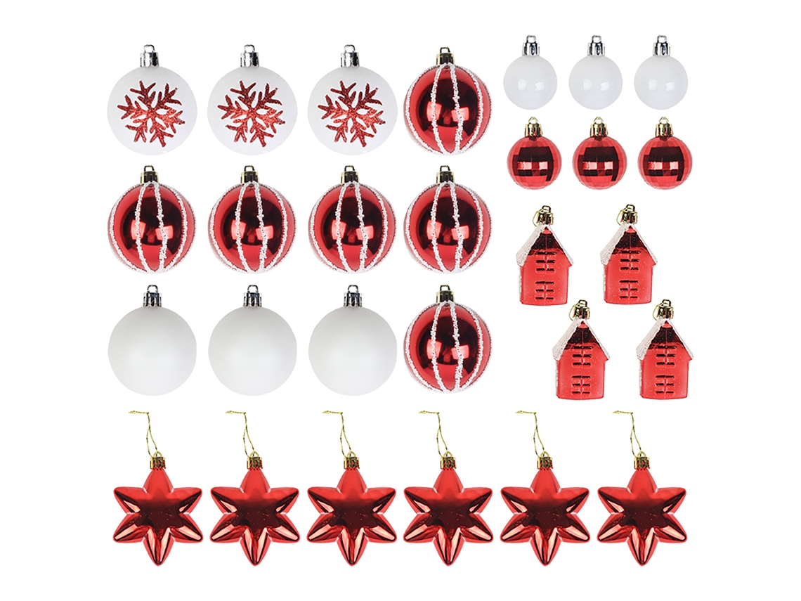 Laxiscreed Conjunto Natal Com Bolas E Ornamentos Em Caixa Para Decoração De Casa