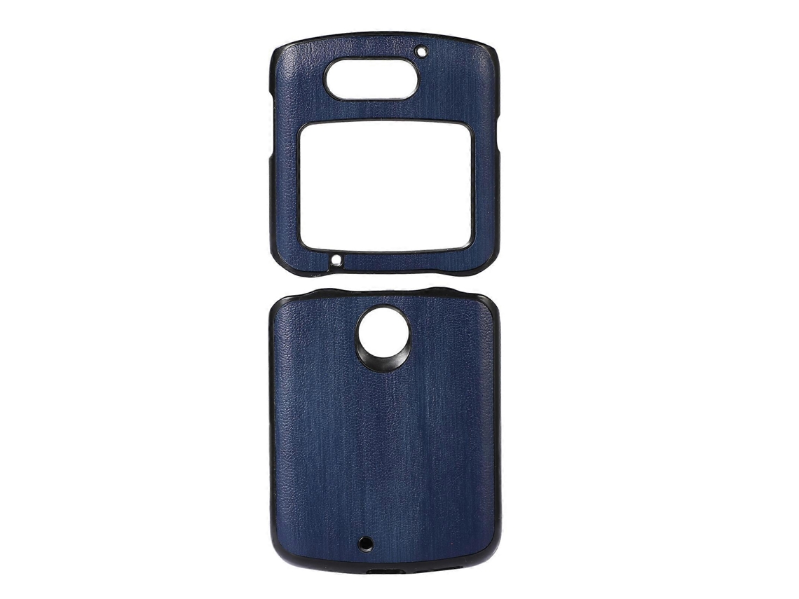 Capa De Celular De Pu Com Textura De Vaca Amarela Para Motorola Moto Razr 5g