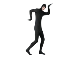 Traje Zentai De Morph Invisible Spandex Hombre Mujer Traje De Cosplay Cara Abierta Negro L