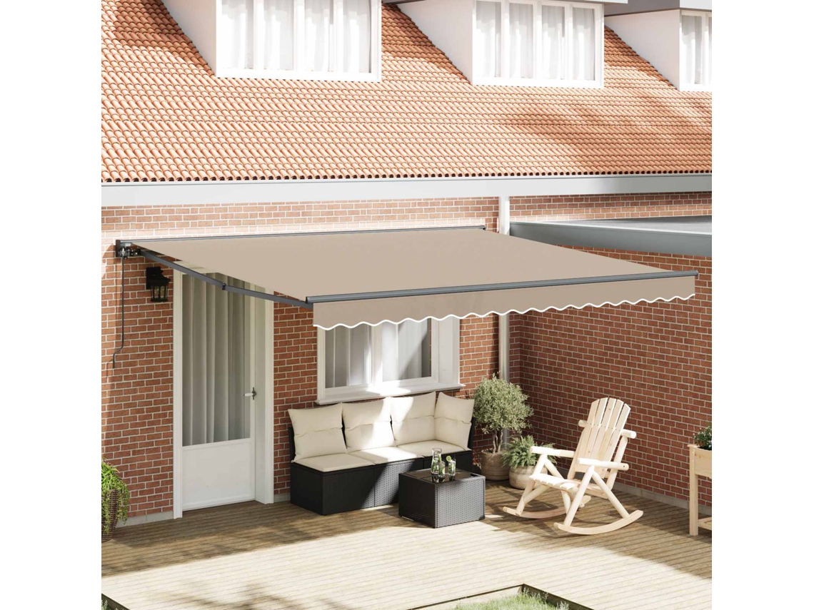 Vidaxl Estrutura De Toldo Bege 400 × 300 Cm
