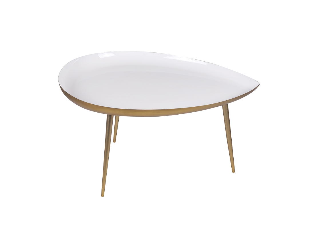 Mesa de centro em aço lacado branco DROP MILIBOO